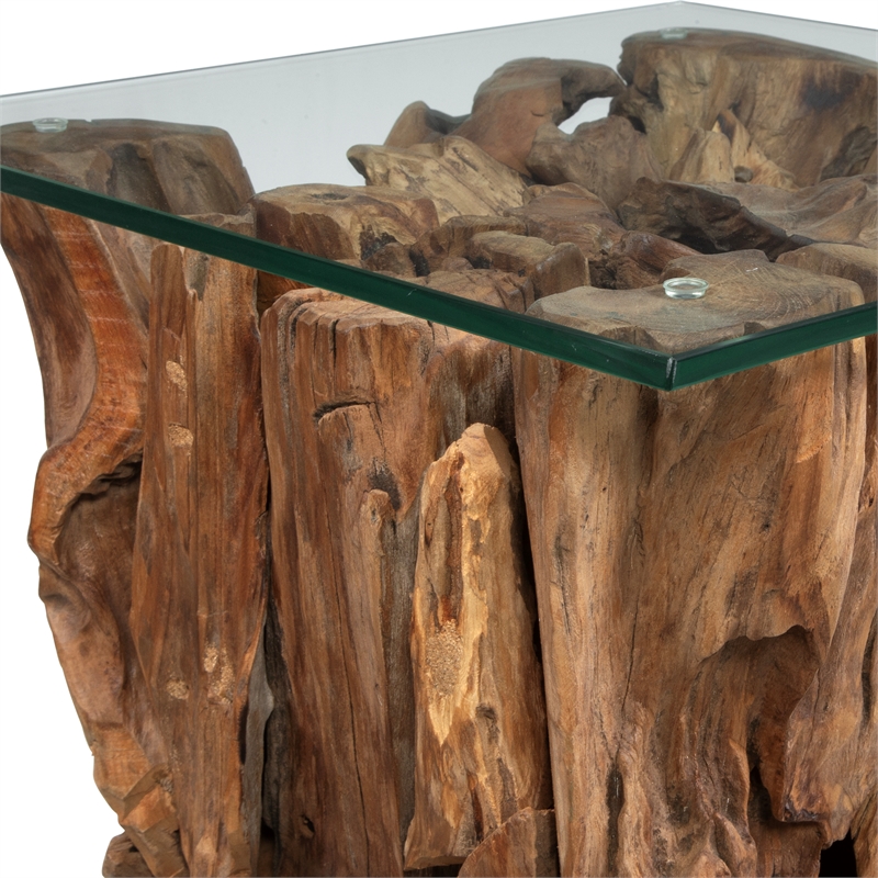 Uttermost Rozel Teak Wood End Table