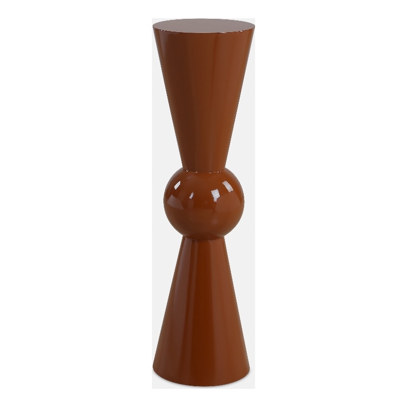 Uttermost Hepler Gloss Terracotta Drink Table in Brown