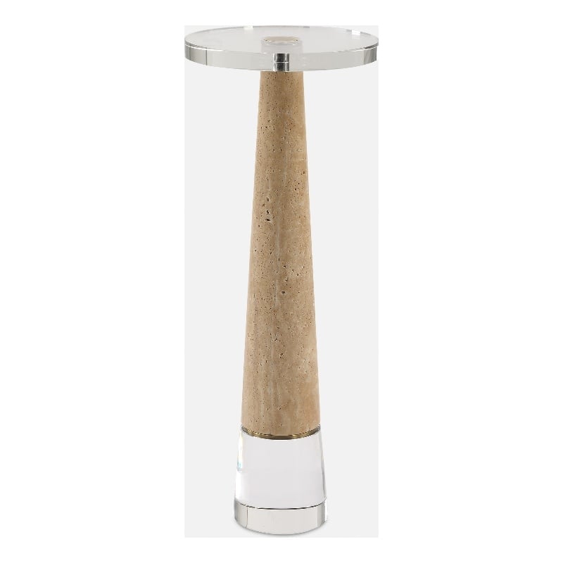 Uttermost Niari Travertine Drink Table in Brown