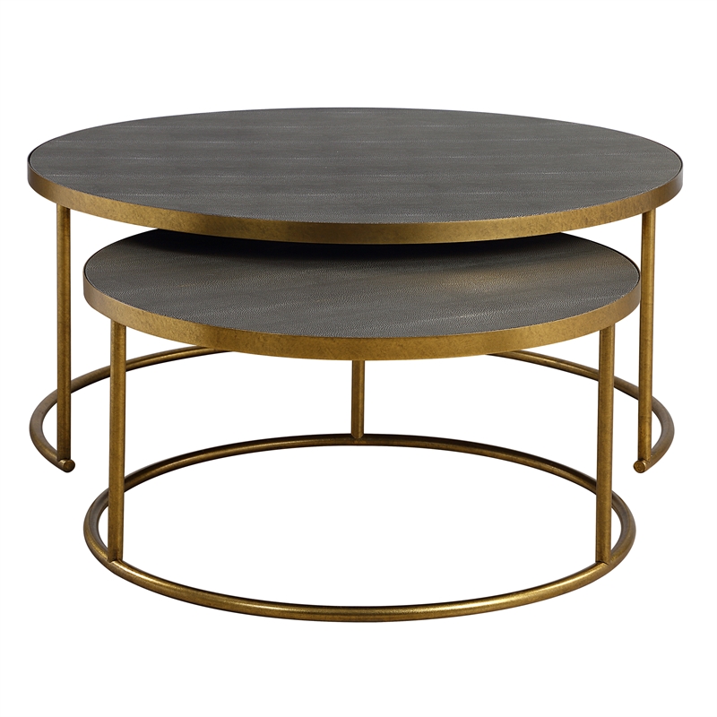 Uttermost Aragon Gray Nesting Coffee Tables Set of 2