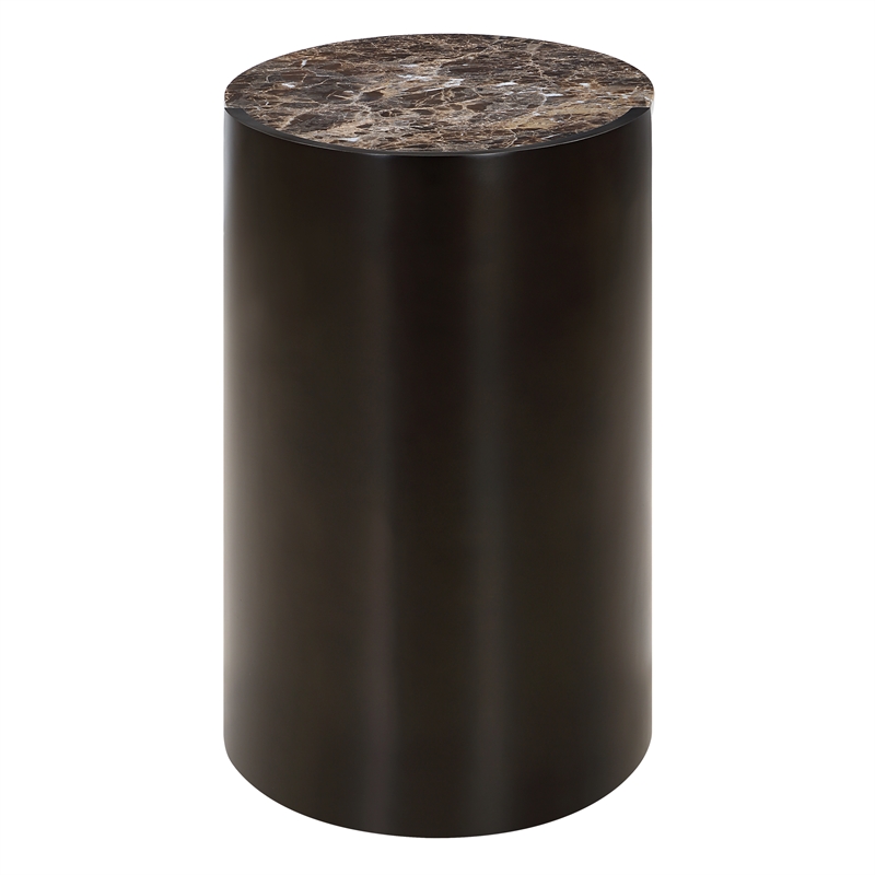 Uttermost Welling Modern Metal Side Table in Chocolate