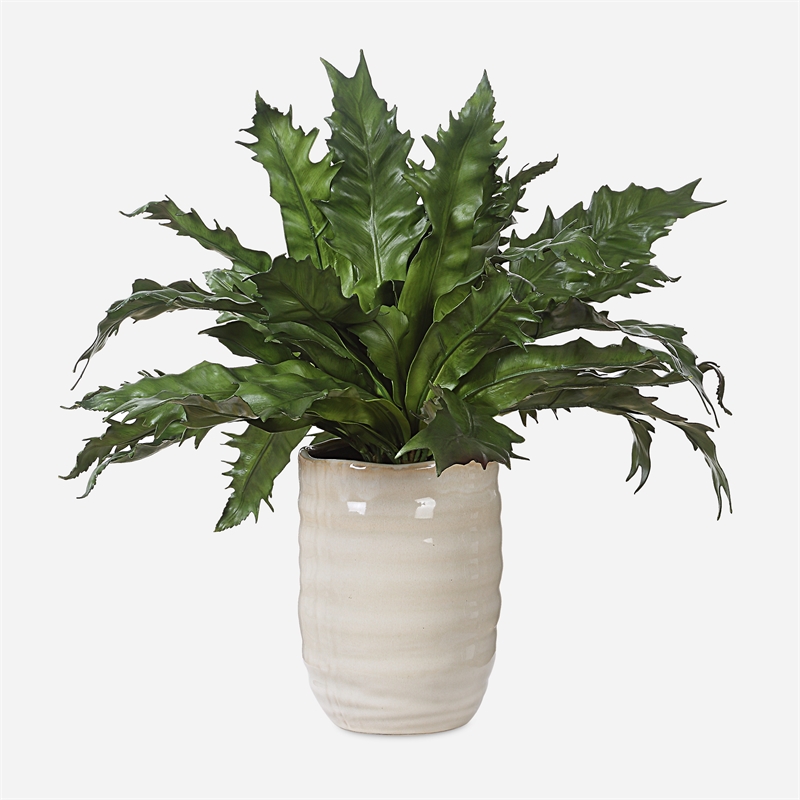 Uttermost Verdure Fern In Glazed Pot in Multi-Color