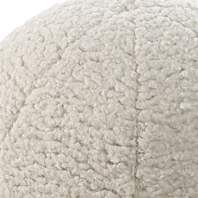 Uttermost Capra Ball Sheepskin Pillows in Off White (Set of 2)
