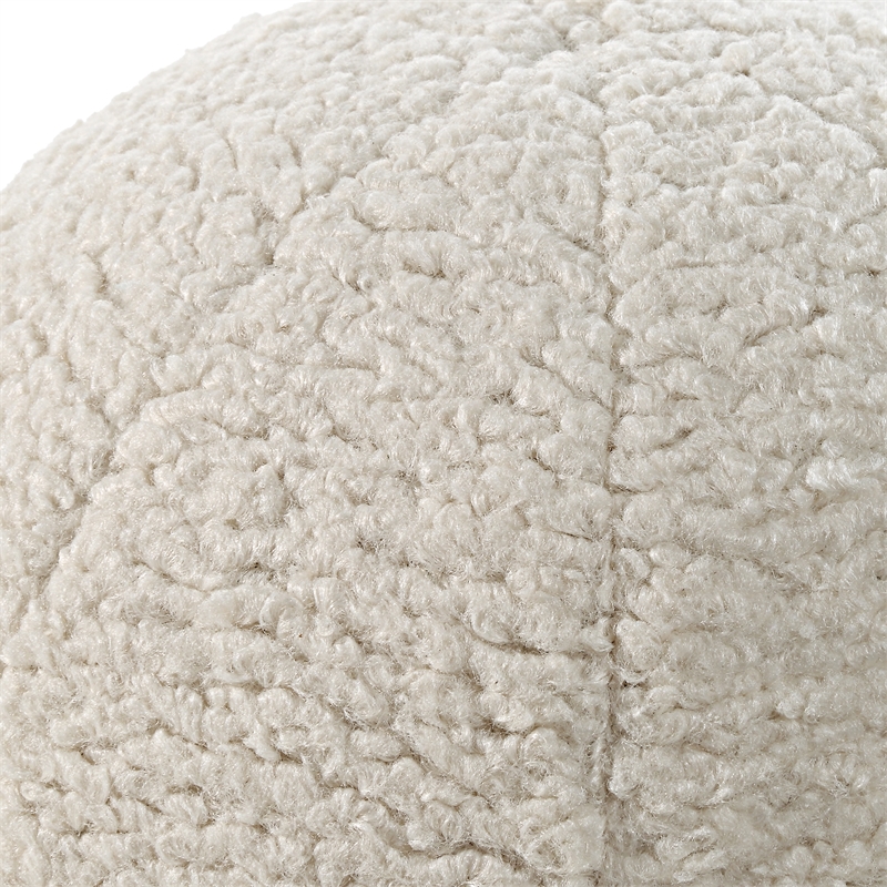 Uttermost Capra Ball Sheepskin Pillows in Off White (Set of 2)