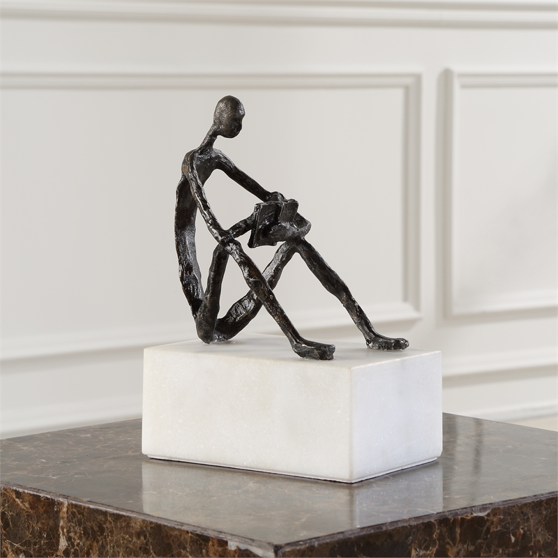 Uttermost Sit Back Relax And Read Iron Sculpture in Brown