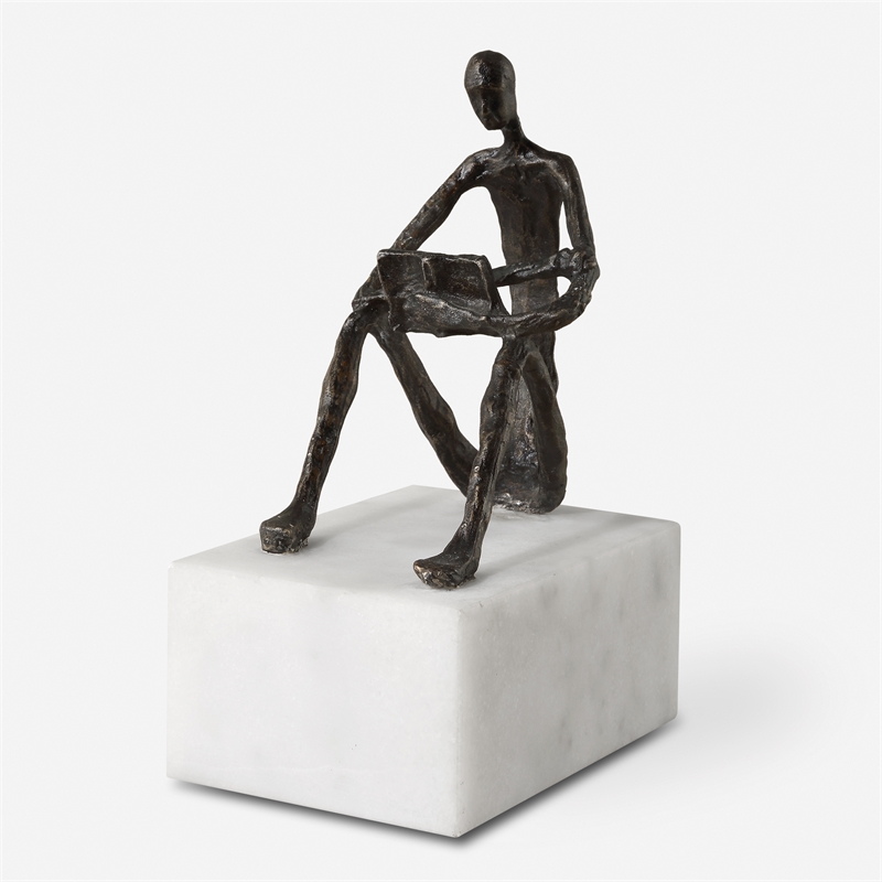 Uttermost Sit Back Relax And Read Iron Sculpture in Brown