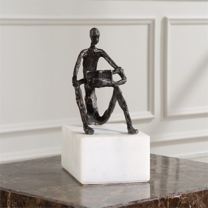 Uttermost Sit Back Relax And Read Iron Sculpture in Brown