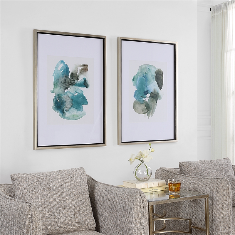 Uttermost Blueprints Watercolor Prints in Multi-Color (Set of 2)