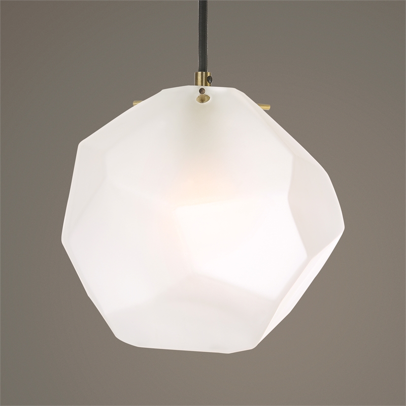 Uttermost Geodesic 1 Light Mini Pendant in Antique Brass