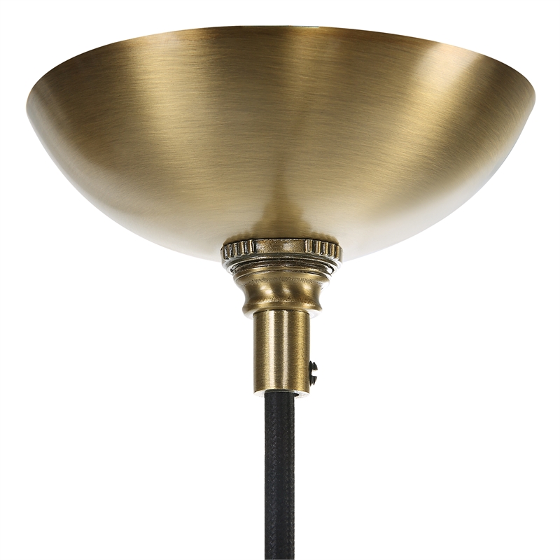 Uttermost Geodesic 1 Light Mini Pendant in Antique Brass