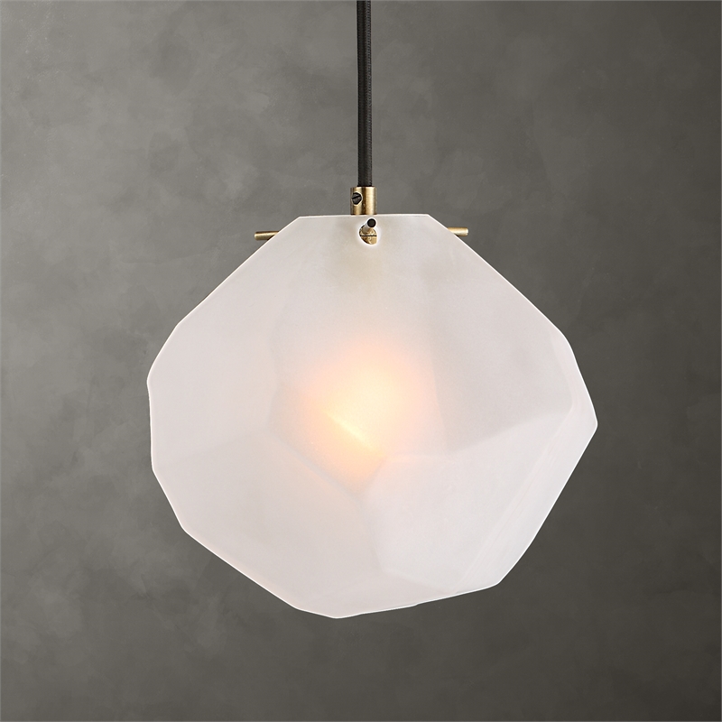 Uttermost Geodesic 1 Light Mini Pendant in Antique Brass