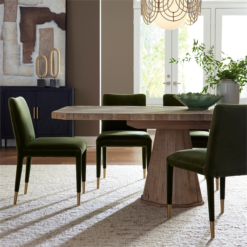 Uttermost Caledon Reclaimed Oak Wood Dining Table with Pedestal Base