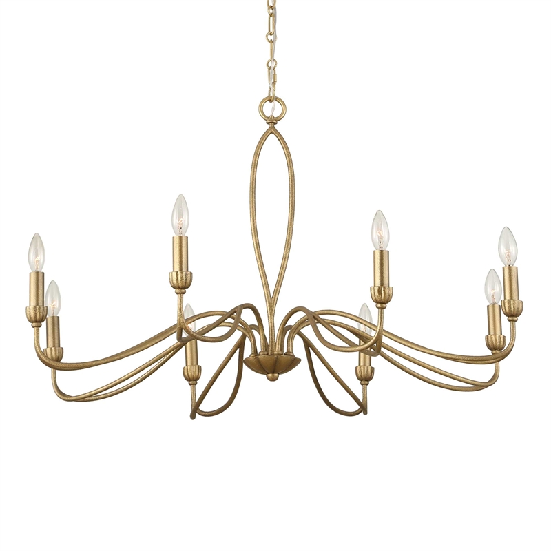 Uttermost Corella 8 Light Chandelier in Gold