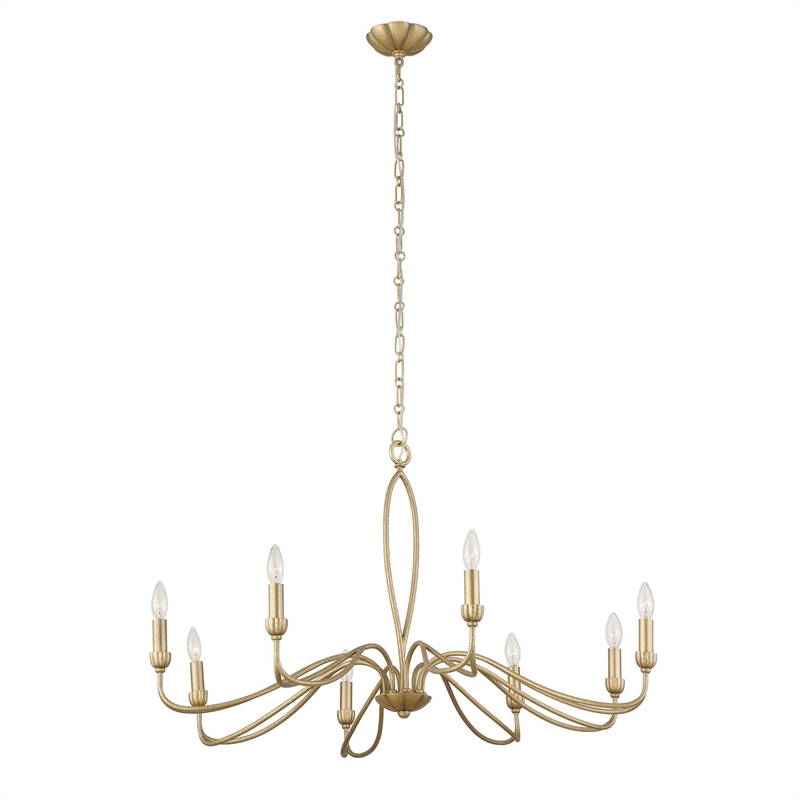 Uttermost Corella 8 Light Chandelier in Gold