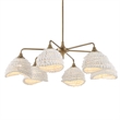 Uttermost Biddeford 6 Light White Beaded Pendant in Gold
