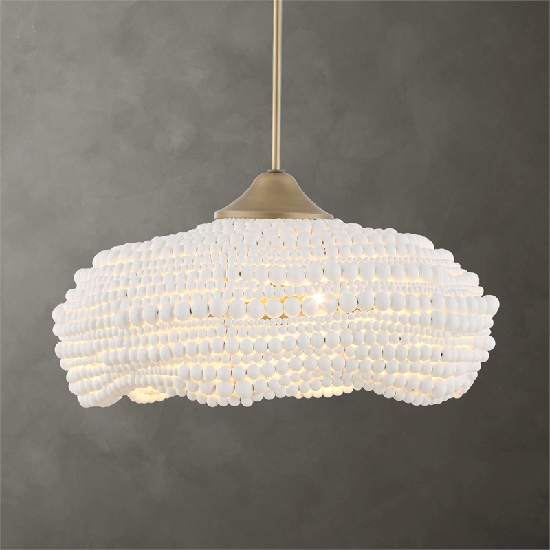 Uttermost Biddeford 5 Light White Beaded Pendant