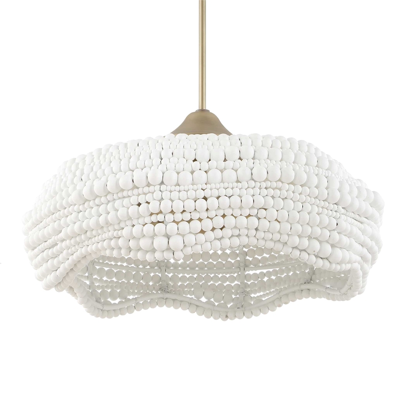 Uttermost Biddeford 5 Light White Beaded Pendant