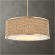Uttermost Pinchot 4 Light Rattan Drum Pendant in Gold