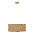 Uttermost Pinchot 4 Light Rattan Drum Pendant in Gold