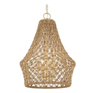 Uttermost Macrame 4 Light Rope Pendant in Gold