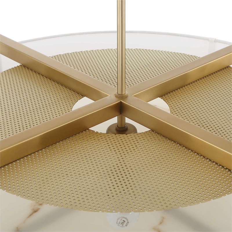 Uttermost Cresson 4 Light Drum Pendant in White