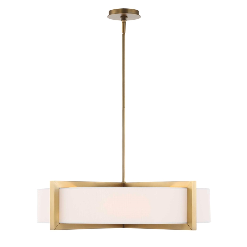 Uttermost Cresson 4 Light Drum Pendant in White
