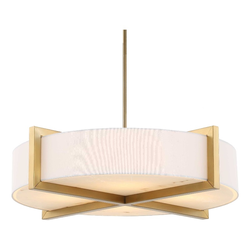 Uttermost Cresson 4 Light Drum Pendant in White