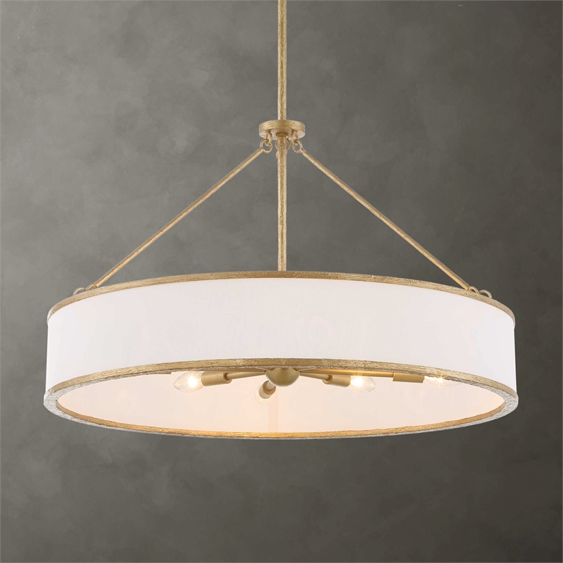 Uttermost Algiers 8 Light Drum Pendant in White