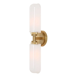 Uttermost Wellsville 2 Lt Brass Sconce in White