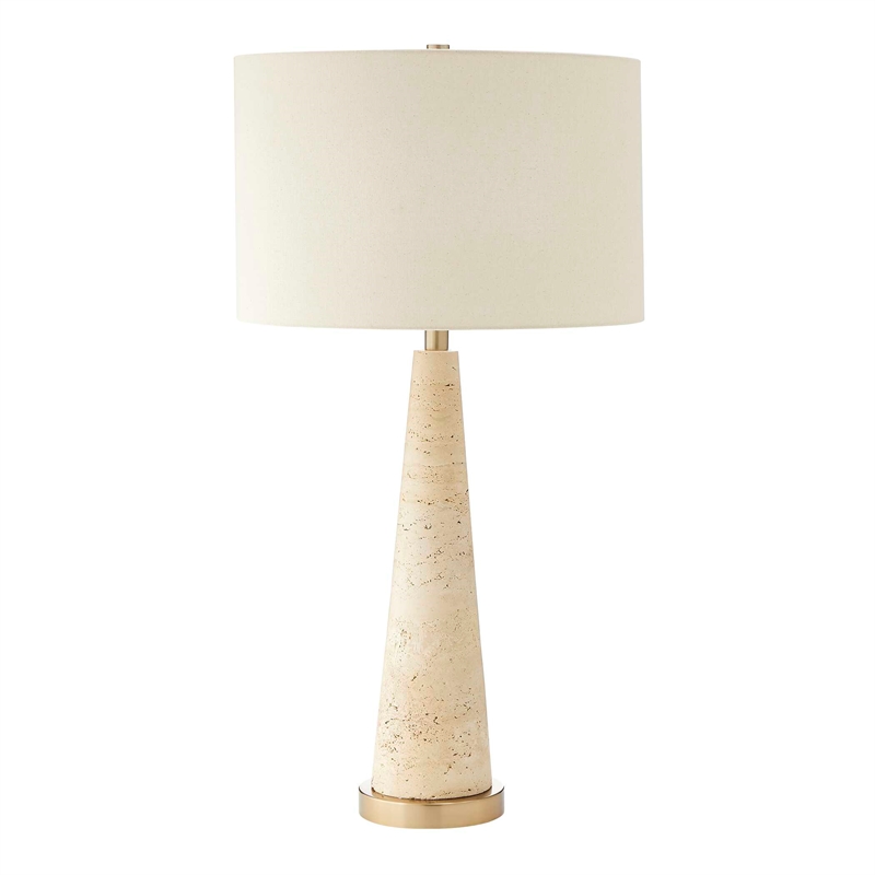 Uttermost Perkins Travertine Table Lamp in Brown/Beige