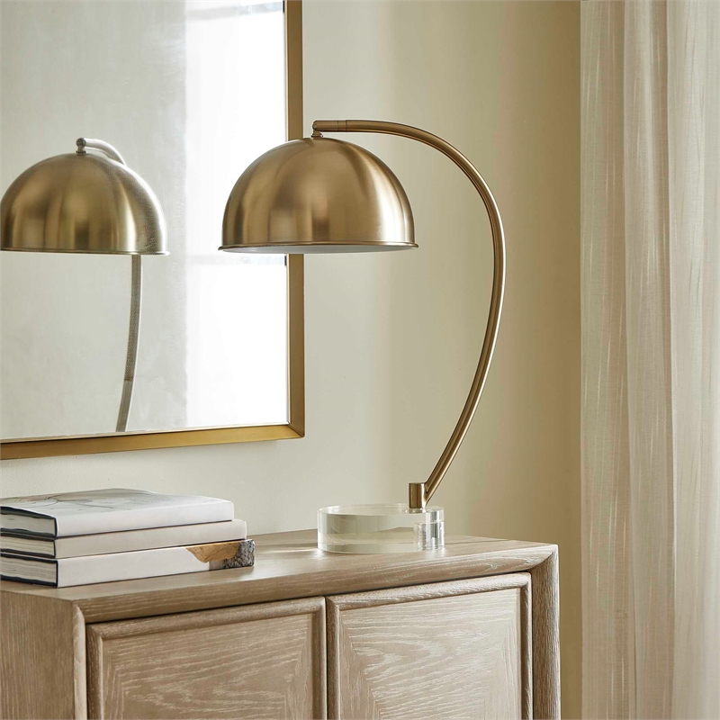 Uttermost Romani Brass Desk Lamp in Antique Brass