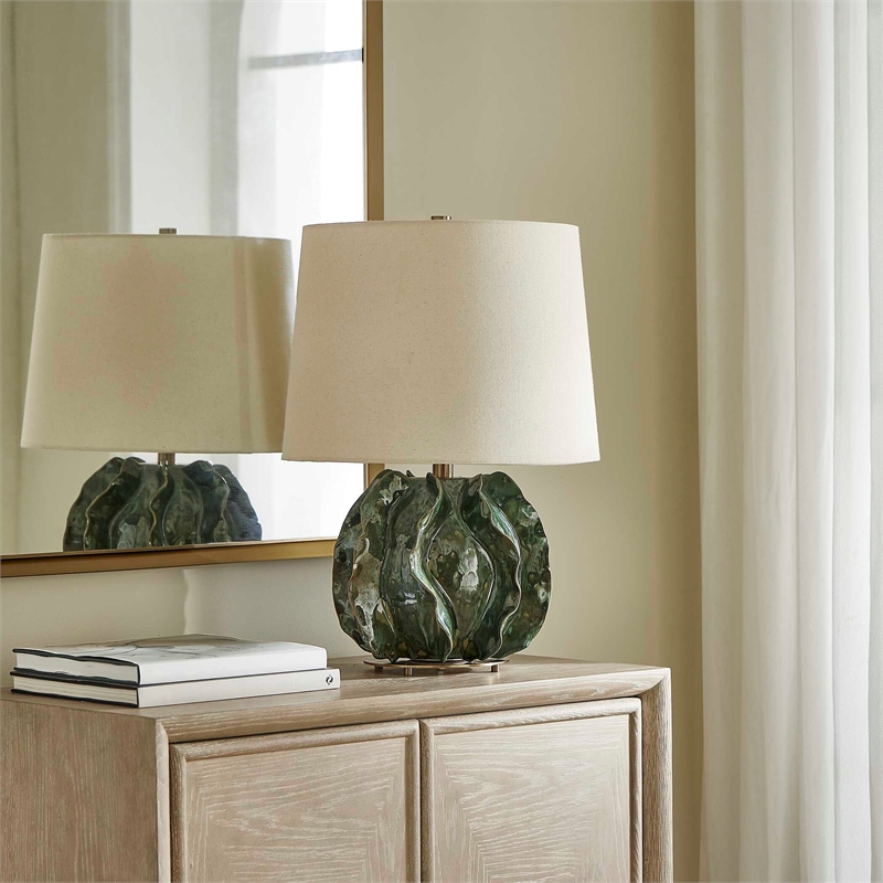Uttermost Guinevere Table Lamp in Deep Green