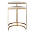 Uttermost Lindon Travertine Nesting Tables in Gold (Set of 2)
