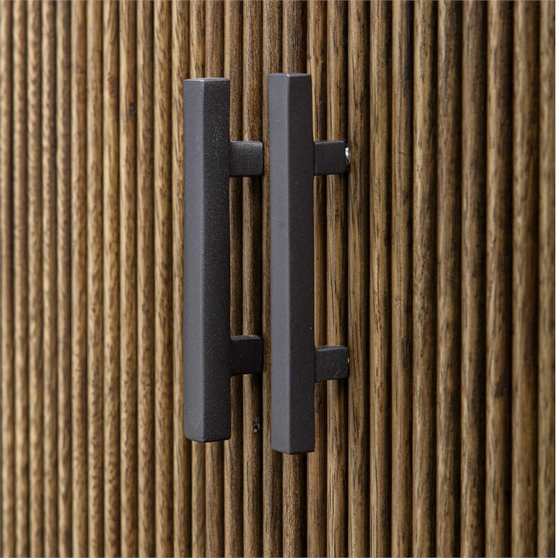 Uttermost Pinstripe Tambour 2 Door Cabinet in Walnut