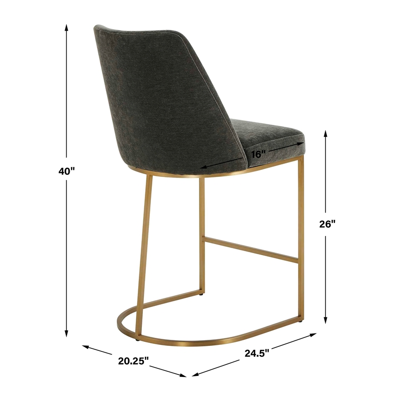 Uttermost Hanni Charcoal Counter Stool