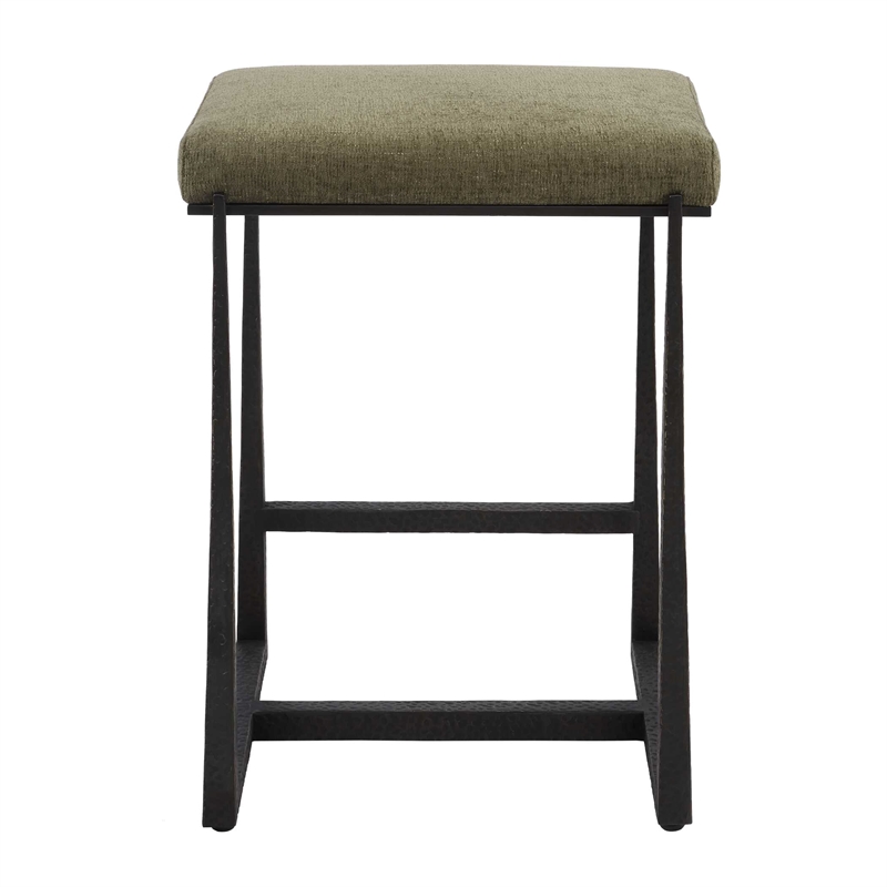 Uttermost Midas Bronze Counter Stool in Green
