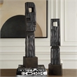 Uttermost Cipher Black Wood Totems in Black (Set of 2)