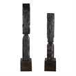 Uttermost Cipher Black Wood Totems in Black (Set of 2)