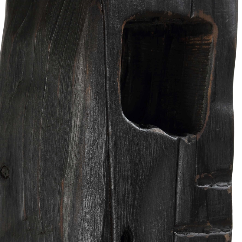 Uttermost Cipher Black Wood Totems in Black (Set of 2)