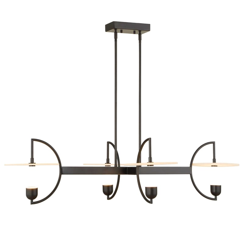 Uttermost Kyoto 4 Light Linear LED Chandelier in Black