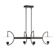 Uttermost Kyoto 4 Light Linear LED Chandelier in Black