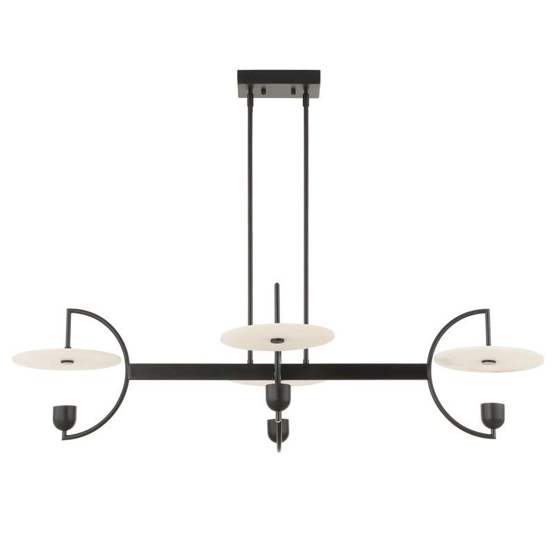 Uttermost Kyoto 4 Light Linear LED Chandelier in Black