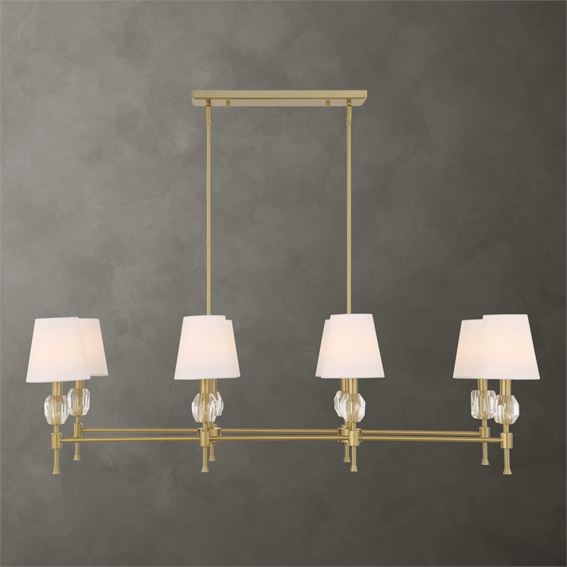 Uttermost Arques 8 Light Linear Chandelier in Brass