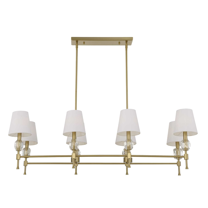 Uttermost Arques 8 Light Linear Chandelier in Brass