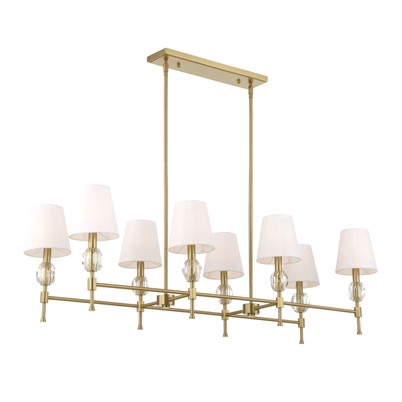 Uttermost Arques 8 Light Linear Chandelier in Brass