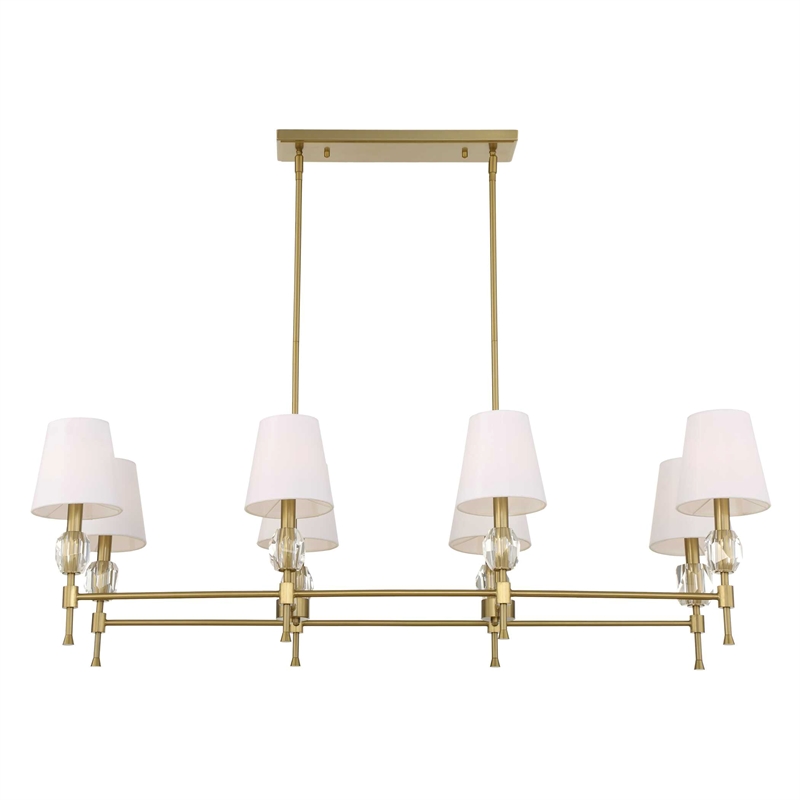 Uttermost Arques 8 Light Linear Chandelier in Brass
