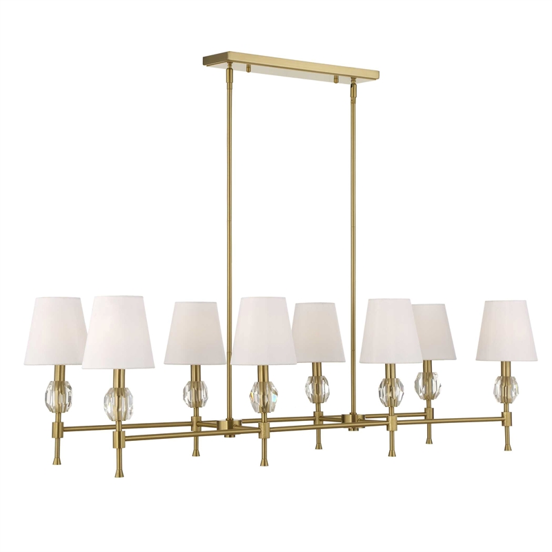 Uttermost Arques 8 Light Linear Chandelier in Brass