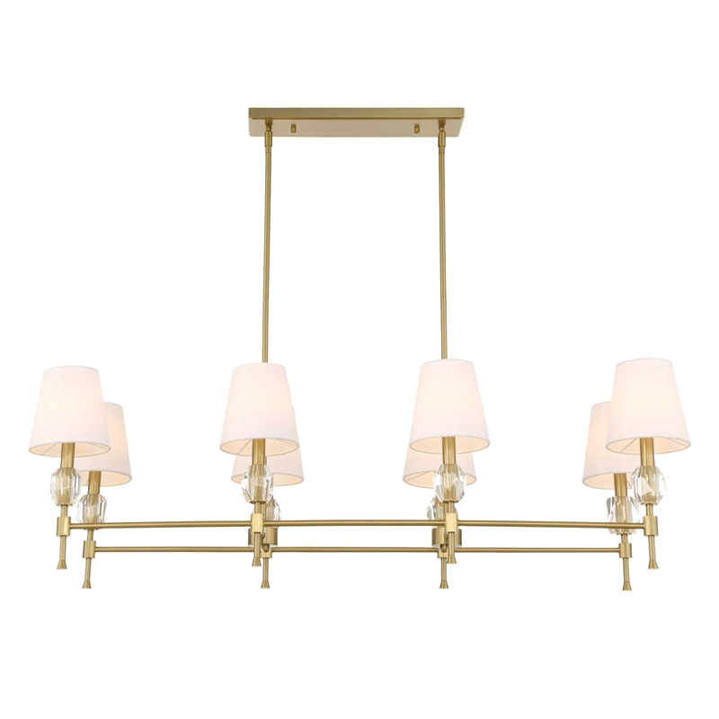 Uttermost Arques 8 Light Linear Chandelier in Brass