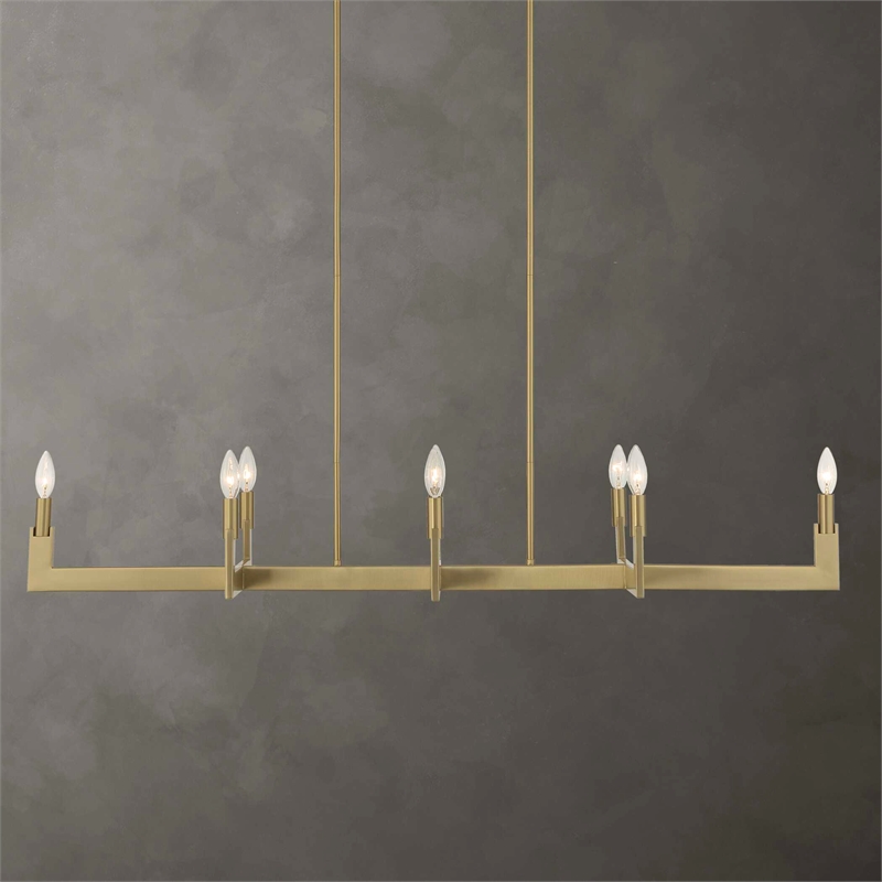 Uttermost Cordoba 8 Light Linear Chandelier in Brass