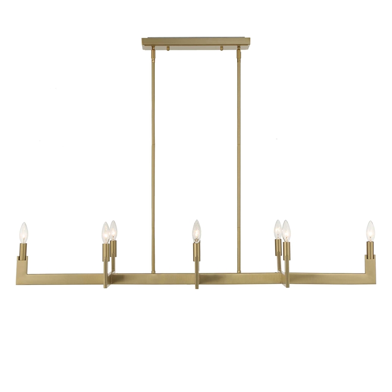 Uttermost Cordoba 8 Light Linear Chandelier in Brass